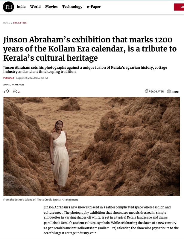 The Hindu — Jinson Abraham's exhibition that marks 1200 years of the Kollam Era calendar, is a tribute to Kerala's cultural heritage